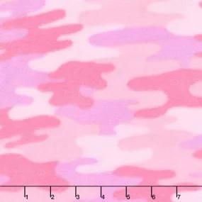 Winterfleece Prints Children - Camo Light Pink Fleece Yardage