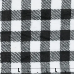 Winterfleece Prints Plaids and Checks - Buffalo Plaid B/W Fleece Yardage