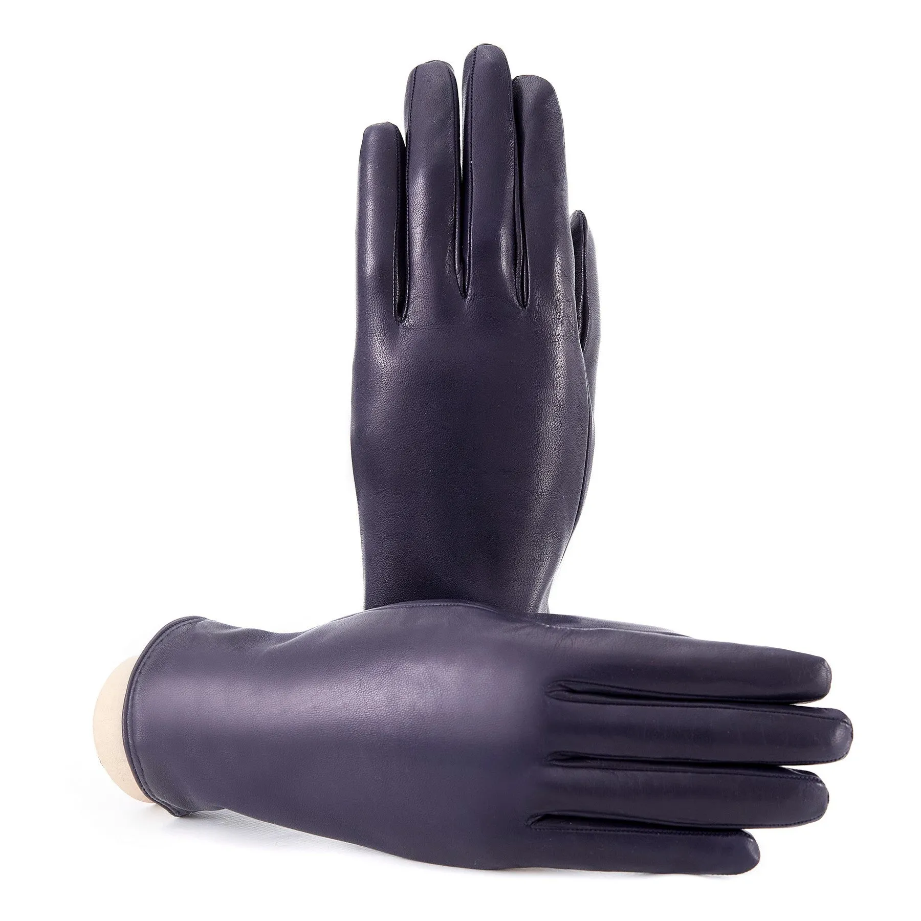 Women’s basic soft nappa leather gloves with palm opening and cashmere lining