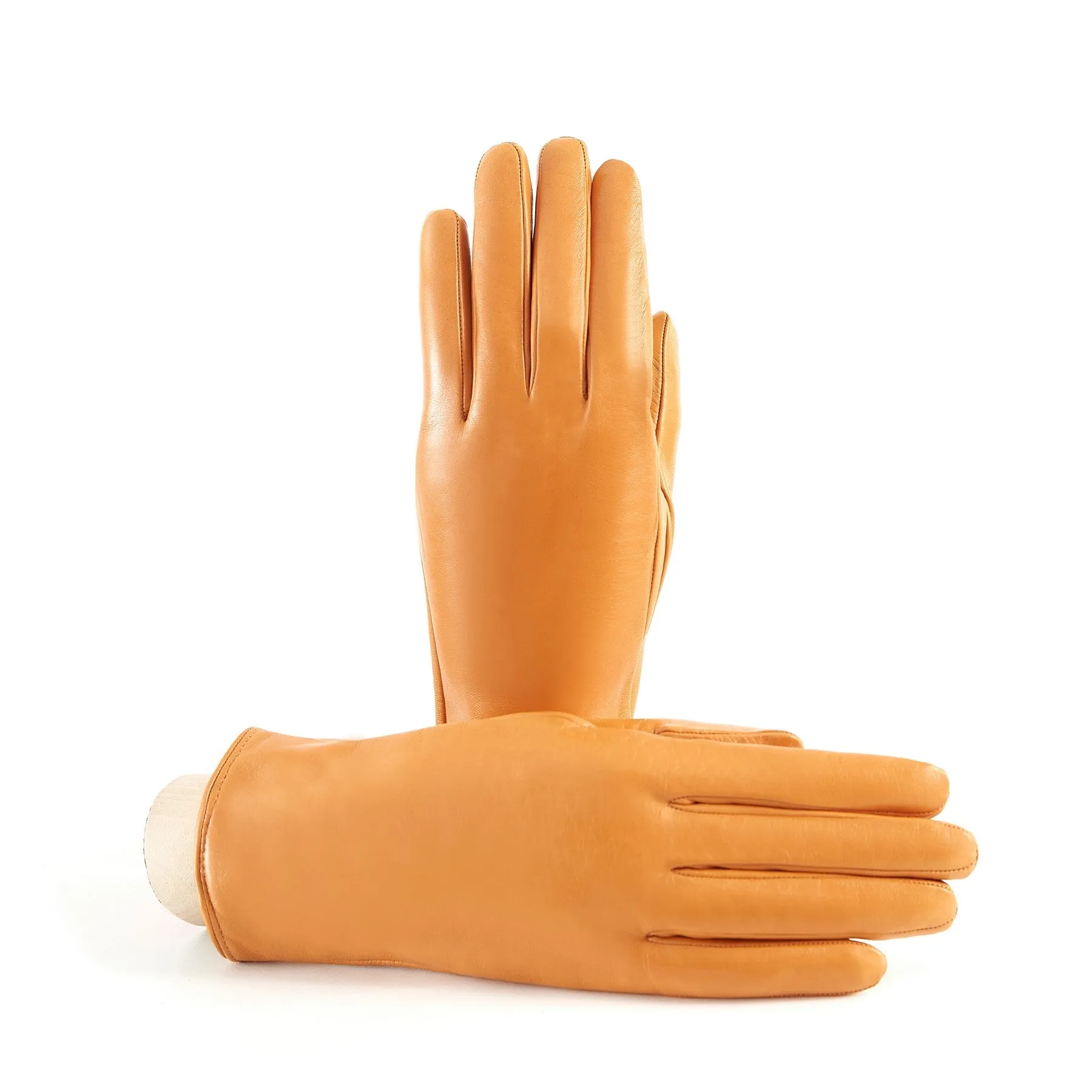 Women’s basic soft nappa leather gloves with palm opening and cashmere lining