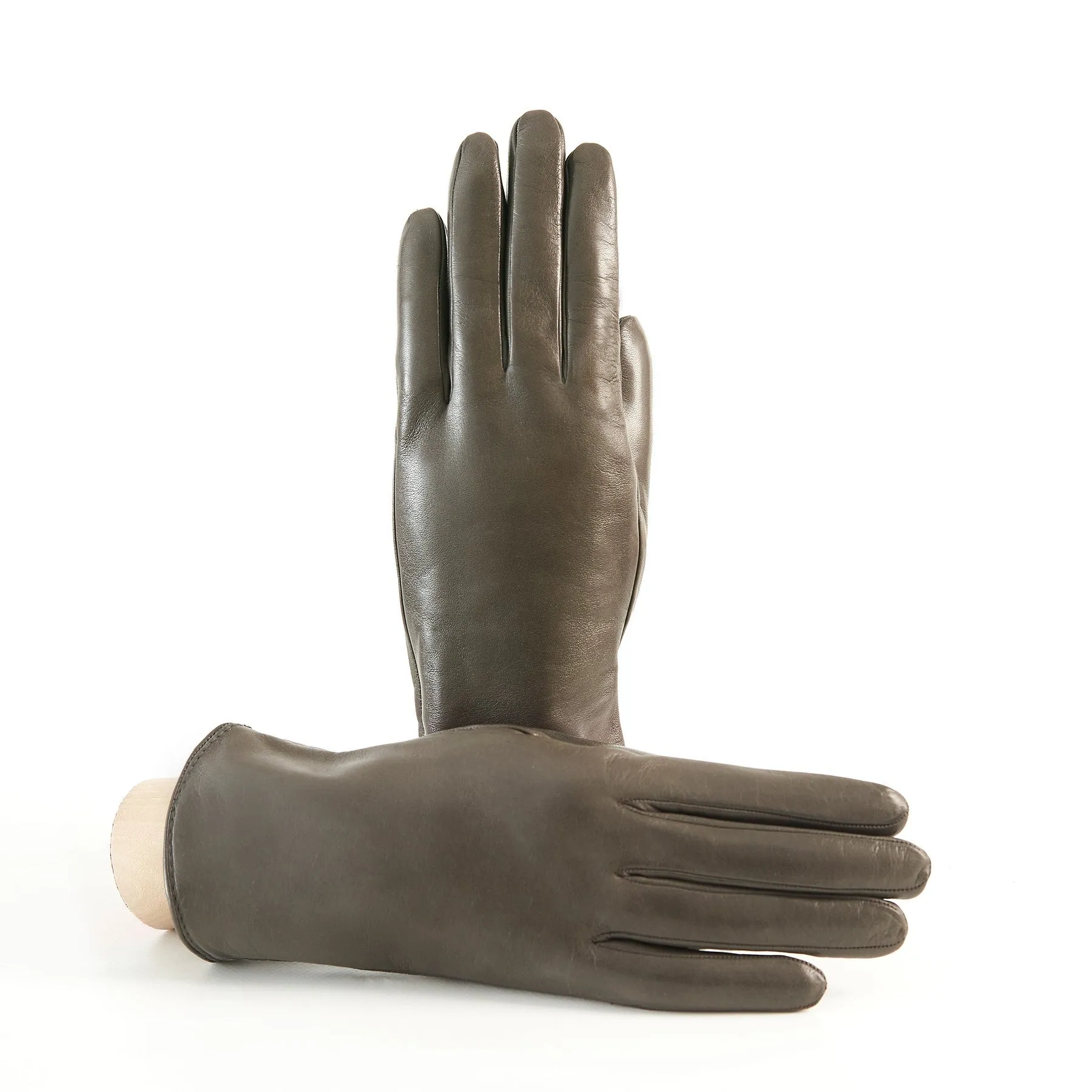 Women’s basic soft nappa leather gloves with palm opening and cashmere lining