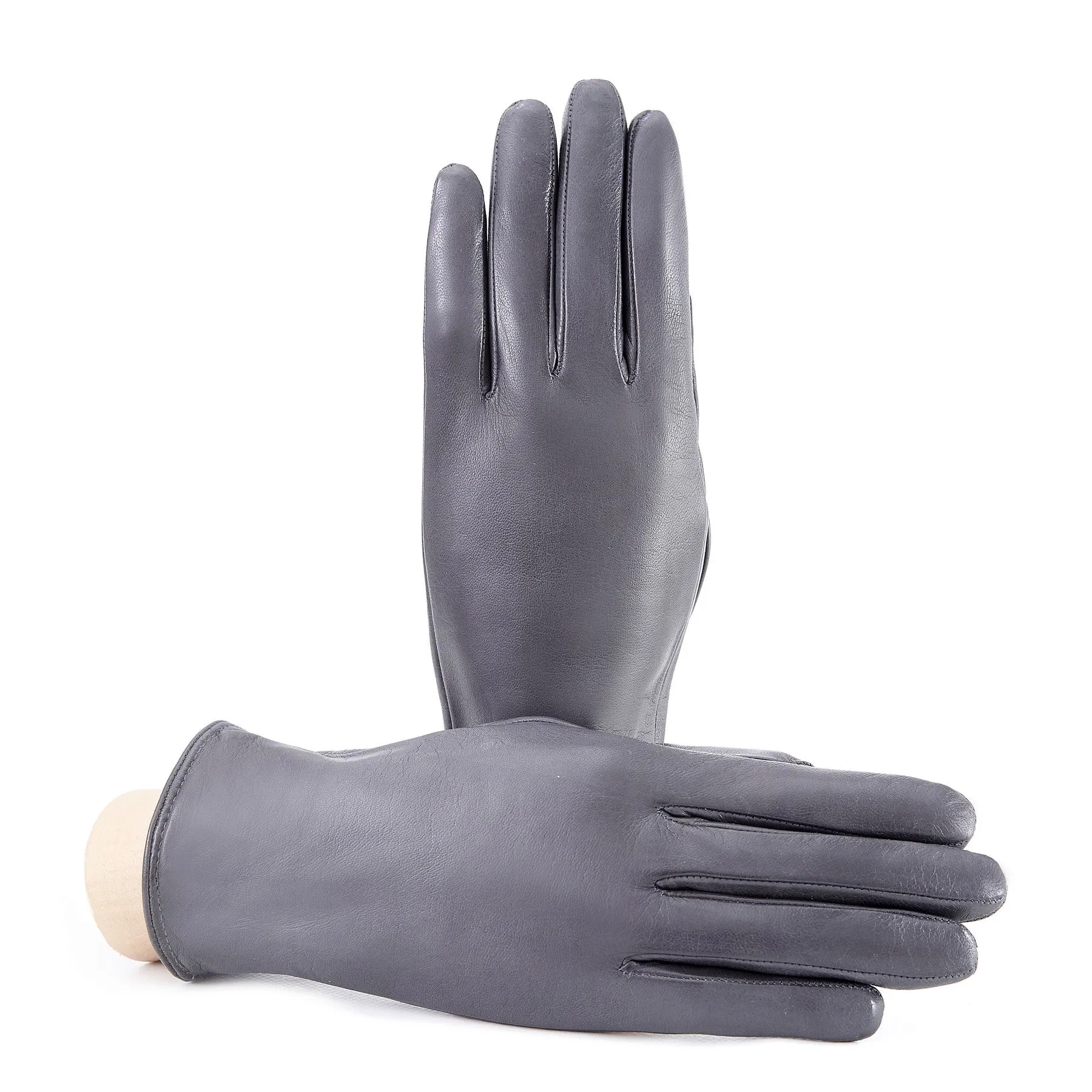 Women’s basic soft nappa leather gloves with palm opening and cashmere lining