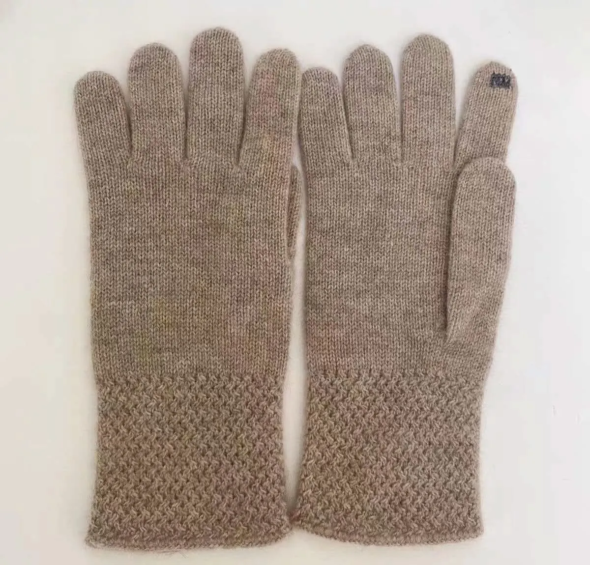 women's green pure cashmere gloves