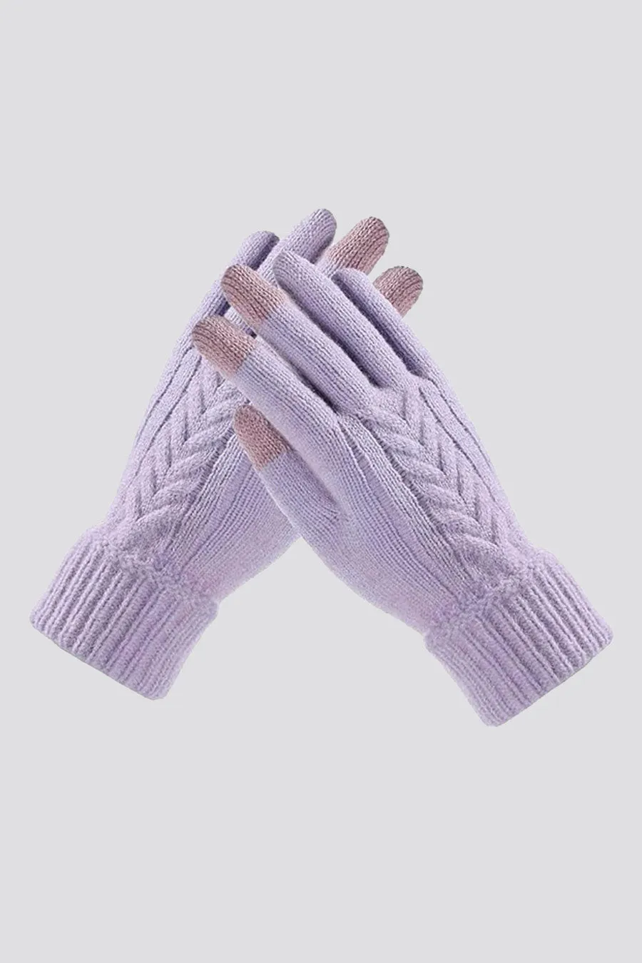 Womens Knit Glove Soft Thick Fleece Lined