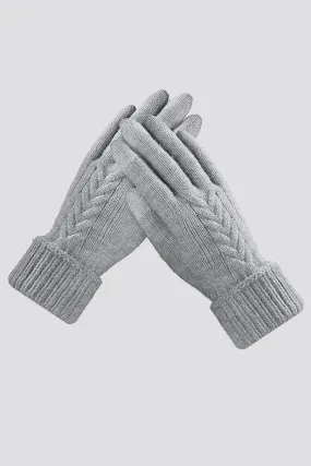 Womens Knit Glove Soft Thick Fleece Lined